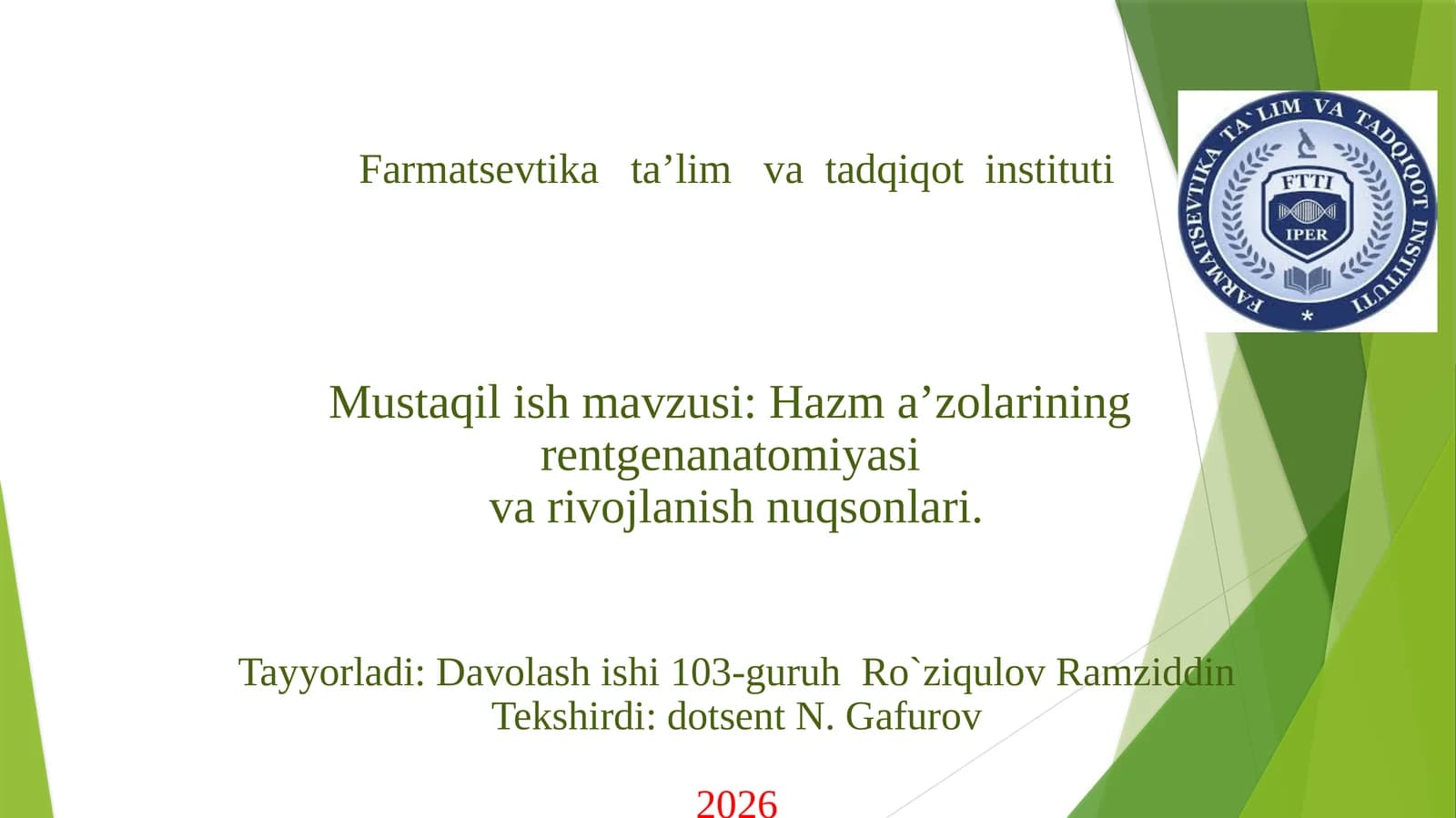 Me`da-ichakyo‘lidagi patologik jarayonlar
