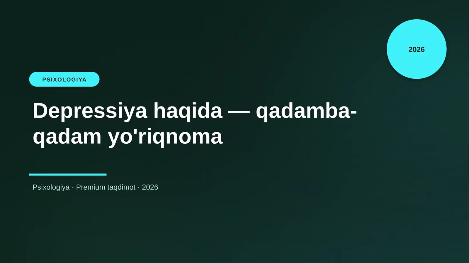 Depressiya haqida — qadamba-qadam yo'riqnoma