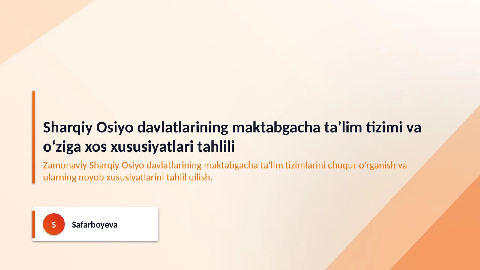 Sharqiy Osiyo davlatlarining maktabgacha taʼlim tizimi va oʻziga xos xususiyatlari tahlili