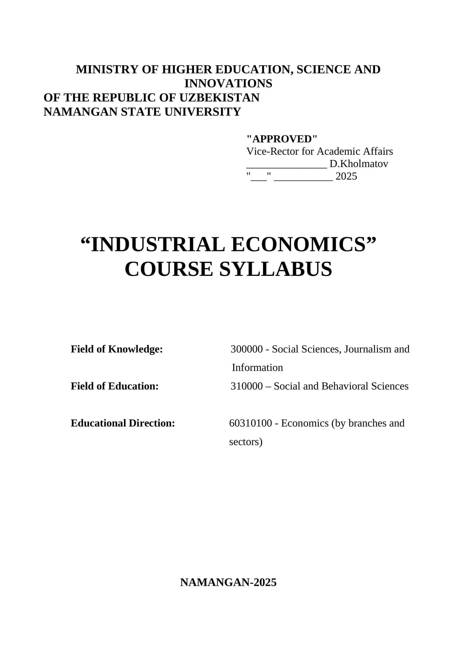 Industrial Economics