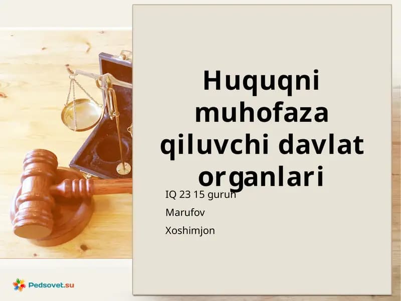 Huquqnimuhofazaqiluvchidavlatorganlari