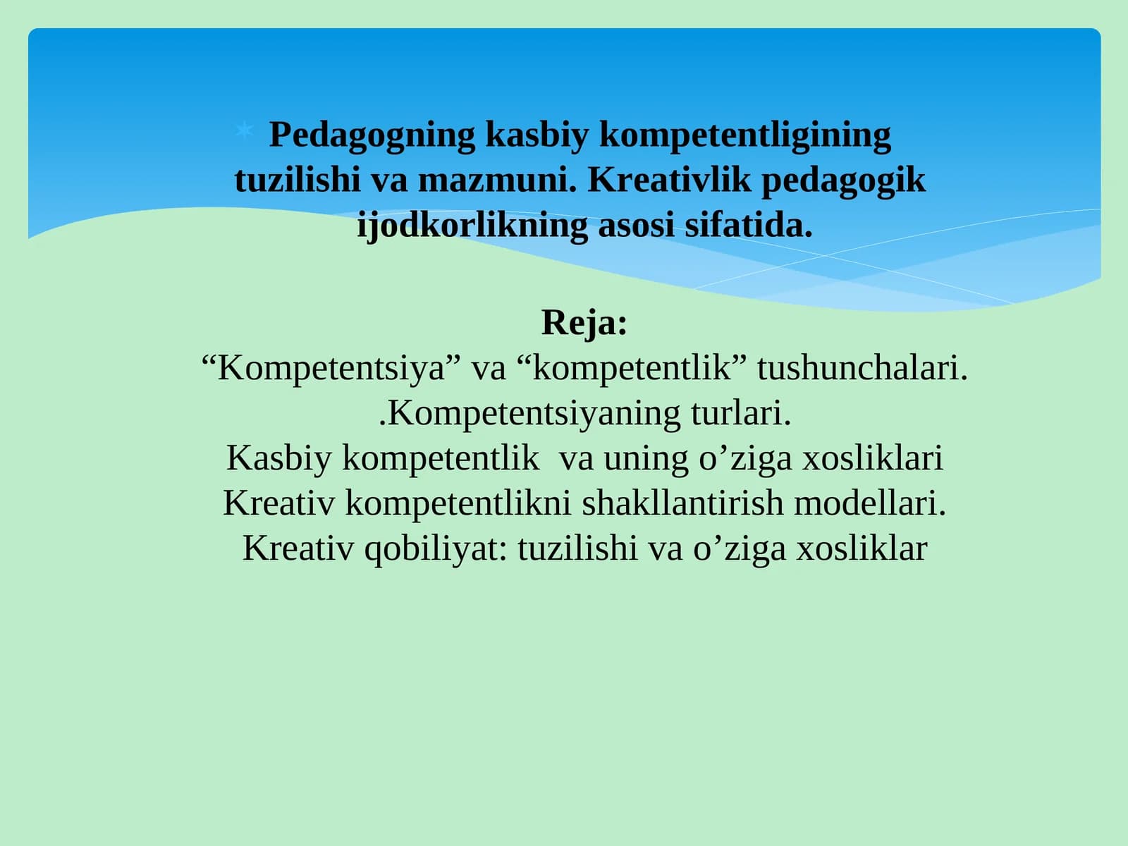 Pedagogik mahorat; seminar va laboratoriya mashg’ulotlari uchun ishlanmalar