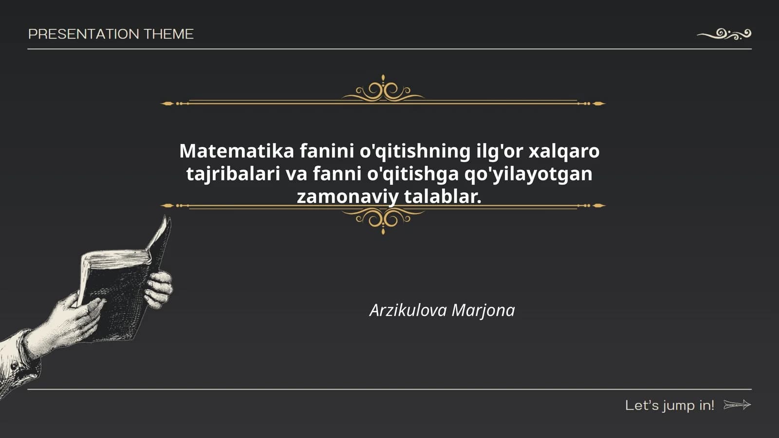 Matematika fanini o'qitish