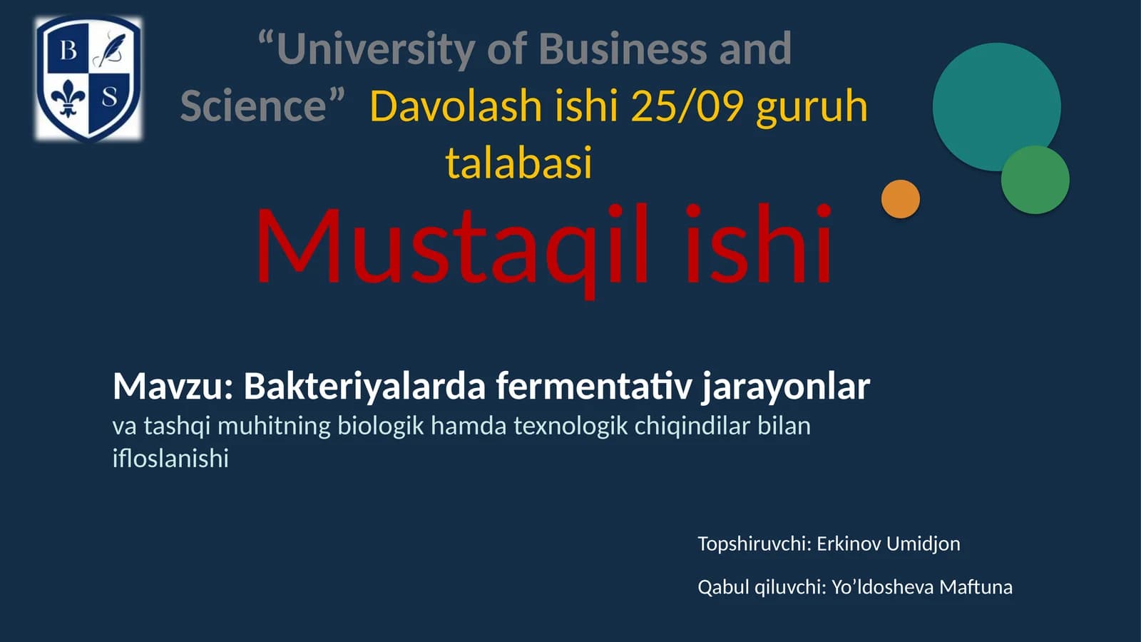 Bakteriyalarda fermentativ jarayonlar