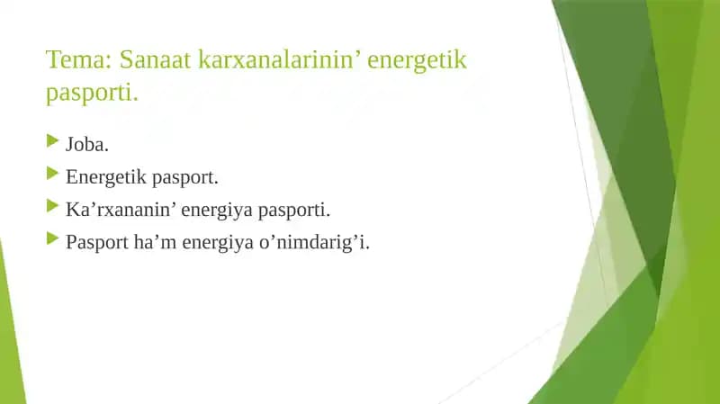 Energetik pasportlar