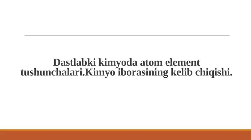 Dastlabki kimyo