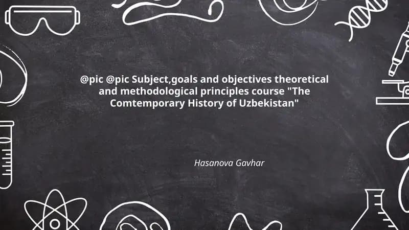 The Comtemporary History of Uzbekistan