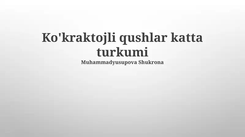 Ko'kraktojli qushlar katta turkumi