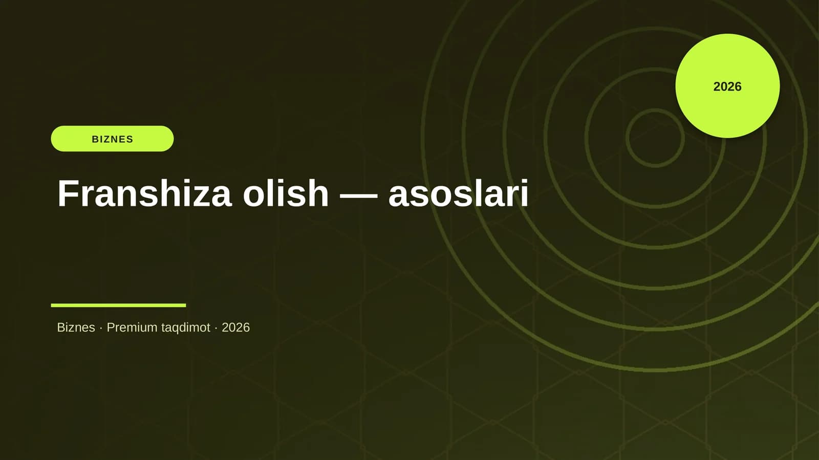 Franshiza olish — asoslari
