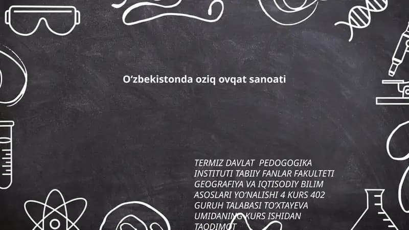 Oʻzbekistonda oziq ovqat sanoati