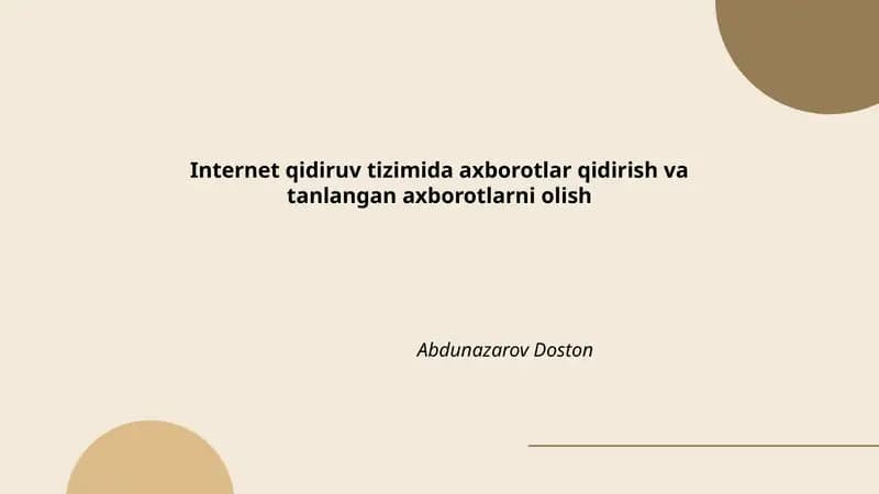 Axborot qidirish algoritmlari