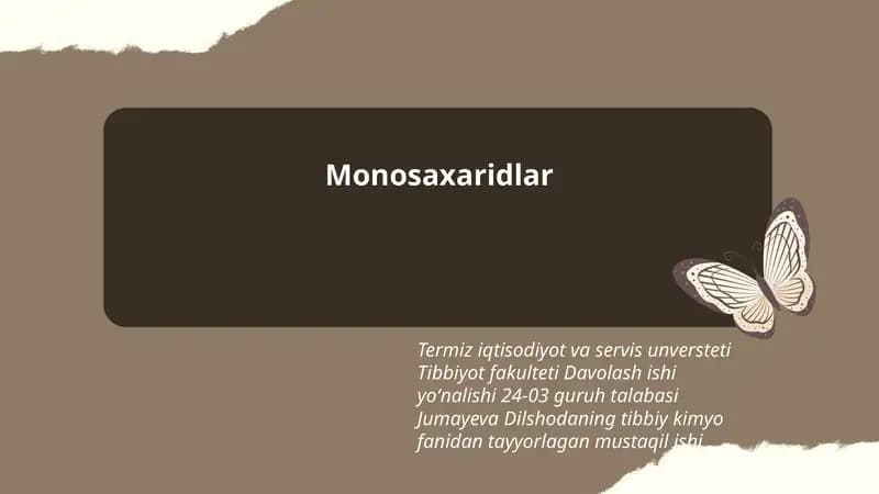 Monosaxaridlar