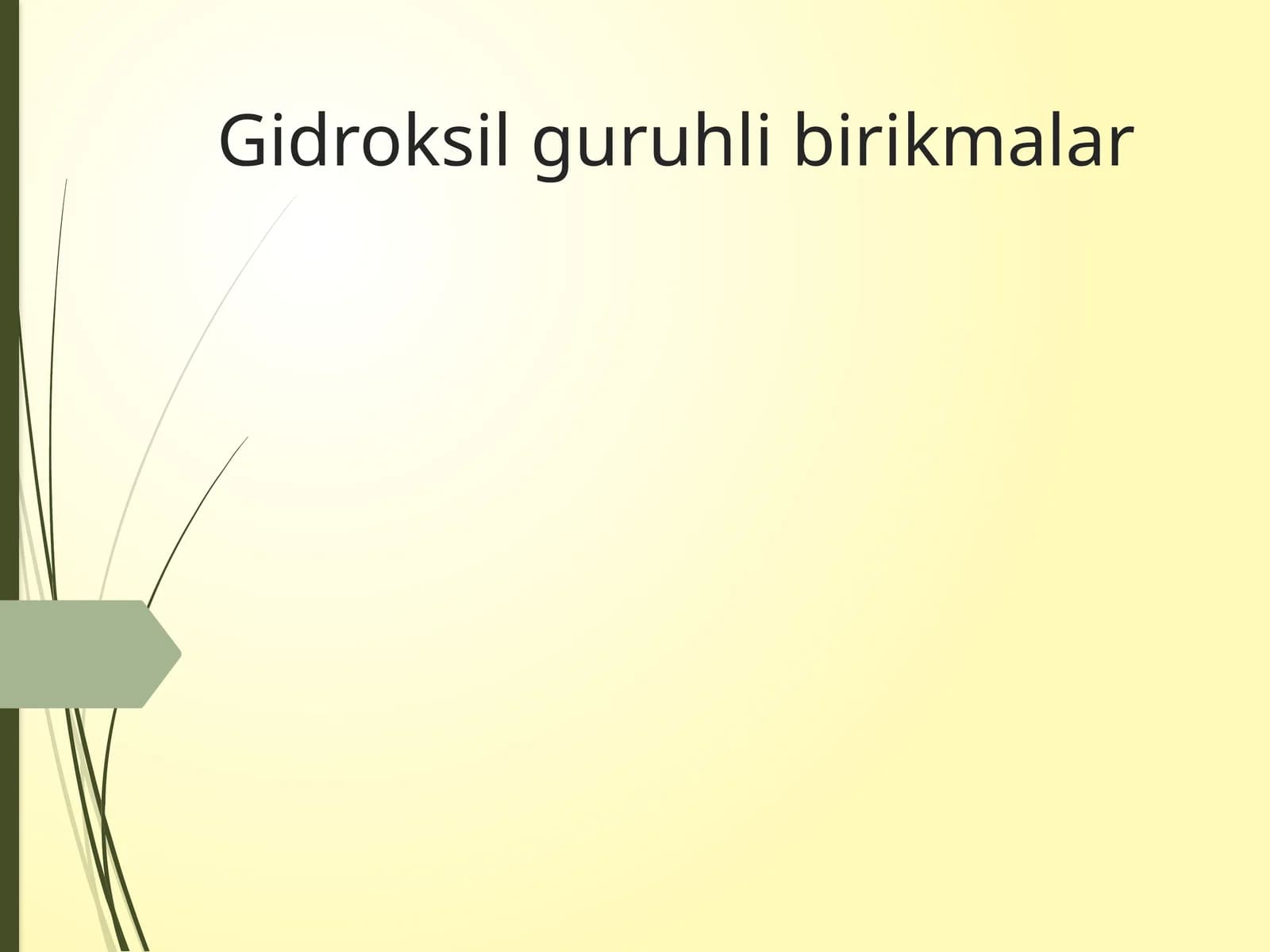 Gidroksil guruhli birikmalar