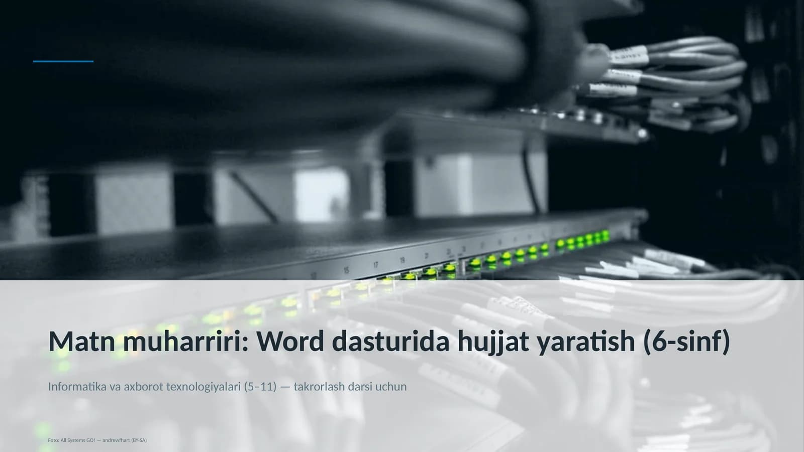 Matn muharriri: Word dasturida hujjat yaratish (6-sinf)