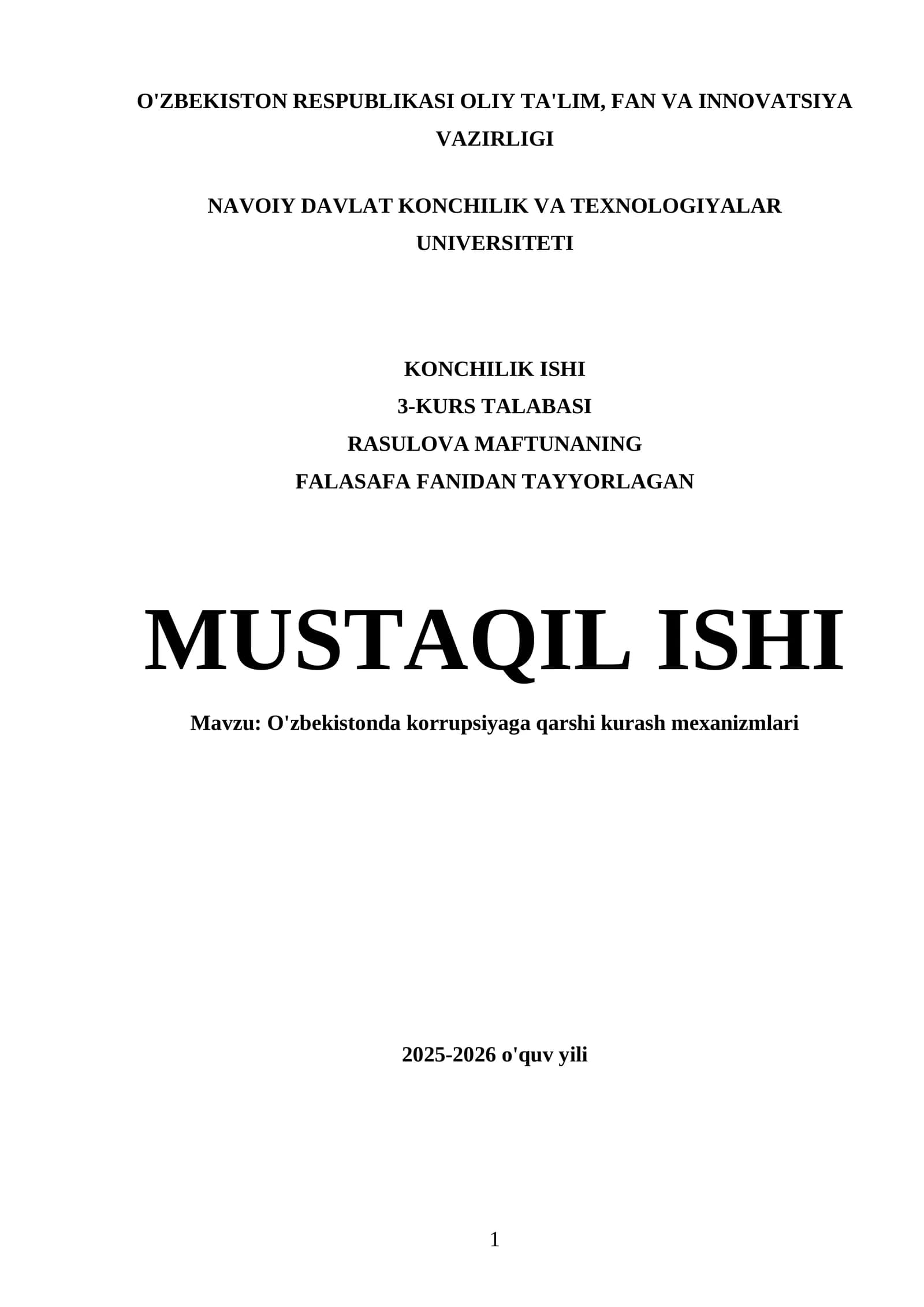 O'zbekistonda korrupsiyaga qarshi kurash mexanizmlari