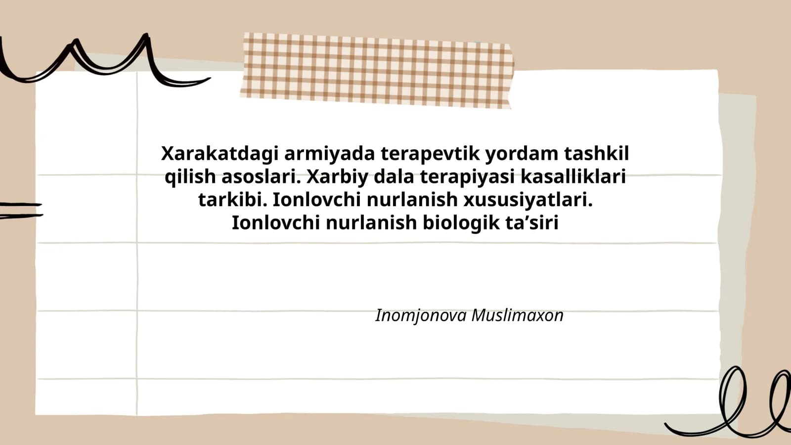Xarakatdagi armiyada terapevtik yordam tashkil qilish asoslari