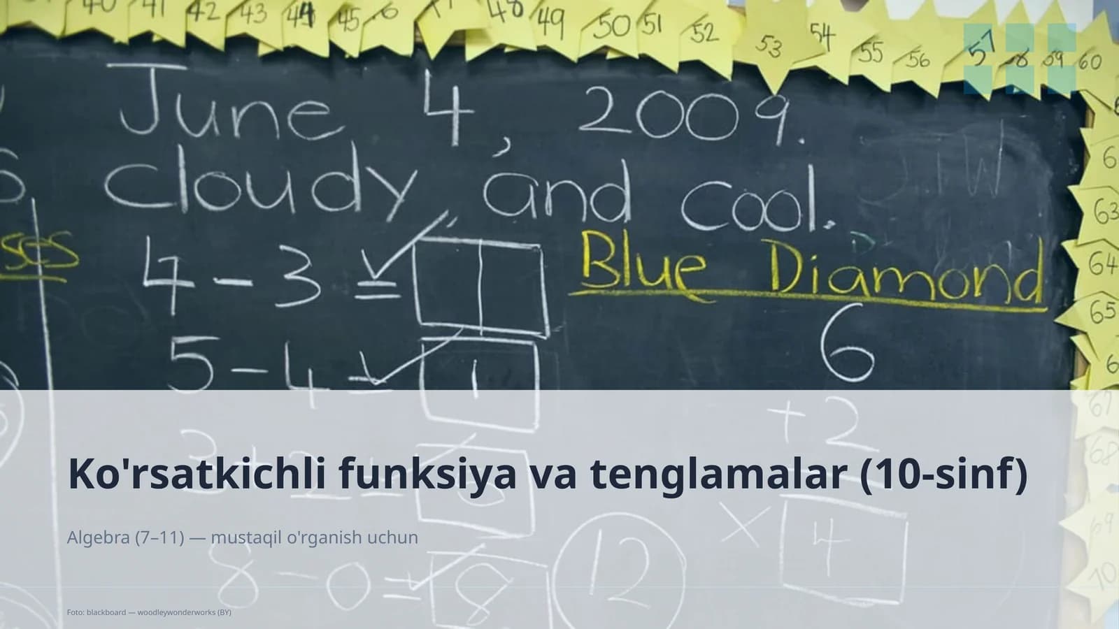 Ko'rsatkichli funksiya va tenglamalar (10-sinf)