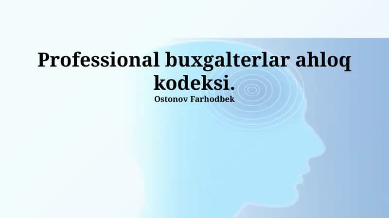 Professional Buxgalterlarning Axloq Kodeksi