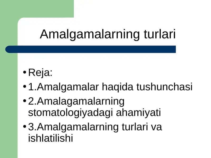 Amalgamalar turlari