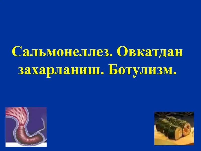Сальмонеллез. Овкатдан захарланиш. Ботулизм.