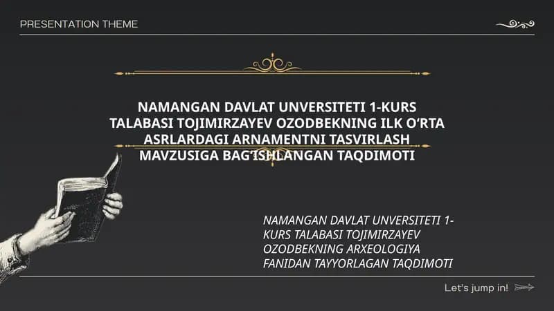 ARNAMENTNI TASVIRLASH MAVZUSI