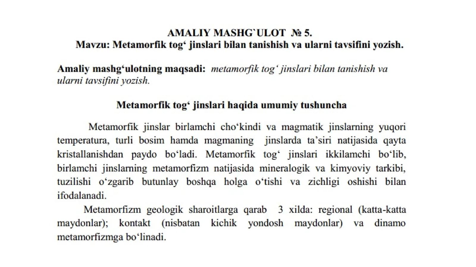 Metamorfik tog' jinslari