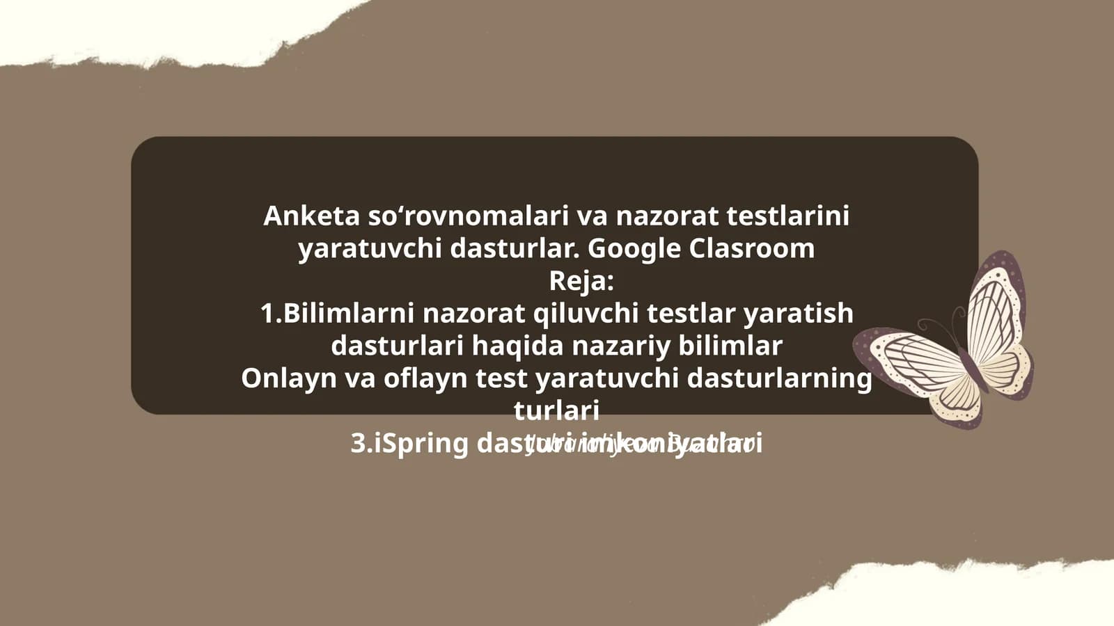 Anketa soʻrovnomalari va nazorat testlarini yaratuvchi dasturlar