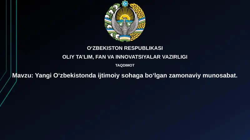 Yangi O'zbekistonda ijtimoiy sohaning ustuvor yo'nalishlari