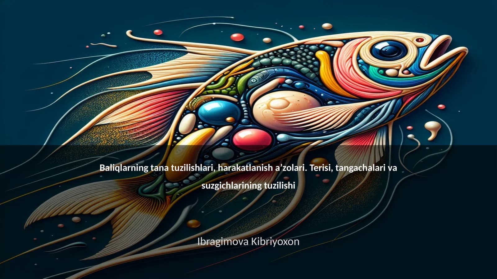 Baliqlarning tana tuzilishlari, harakatlanish aʼzolari. Terisi, tangachalari va suzgichlarining tuzilishi