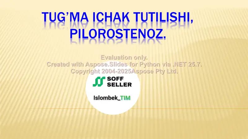Tug’ma ichak tutilishi, pilorostenoz