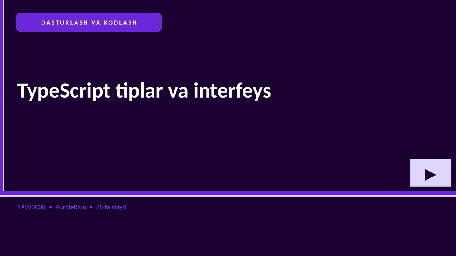 TypeScript tiplar va interfeys