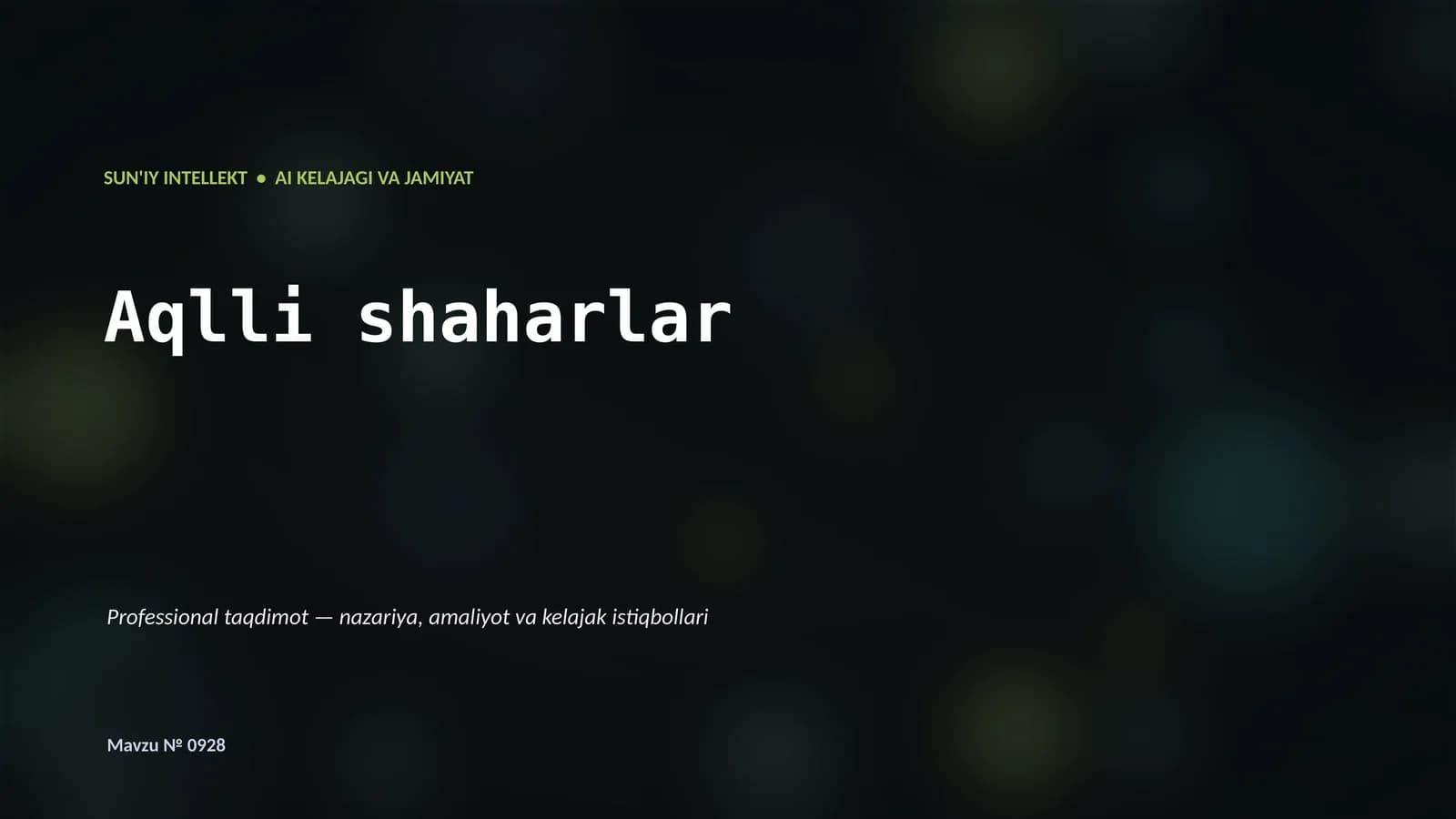 Aqlli shaharlar