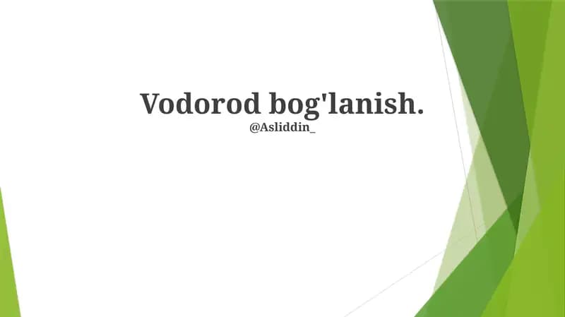 Vodorod bog'lanish