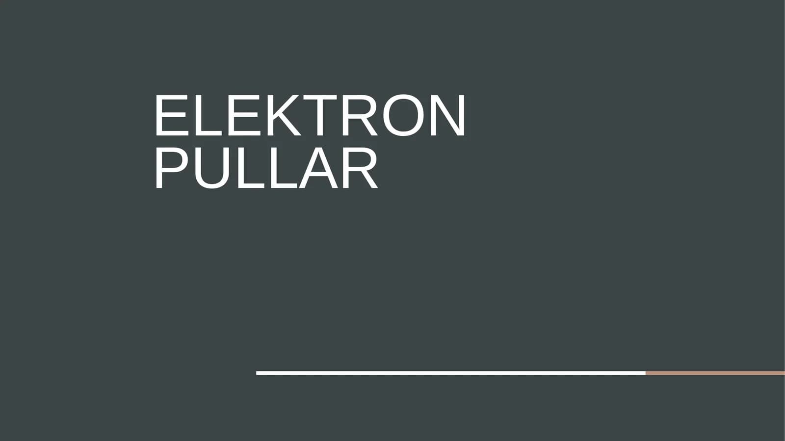Elektron pullar