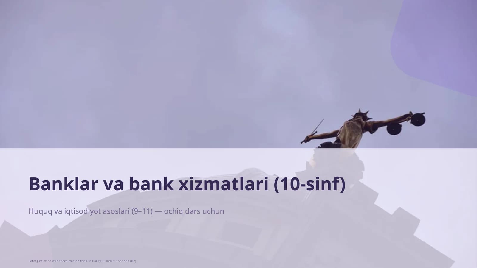 Banklar va bank xizmatlari (10-sinf)