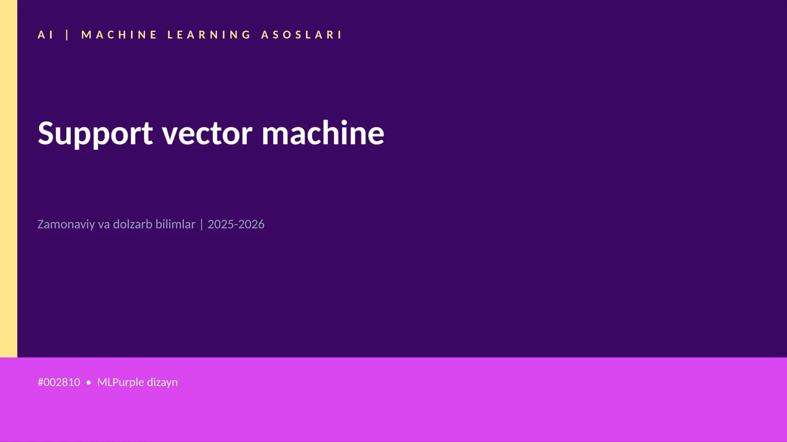 Support vector machine