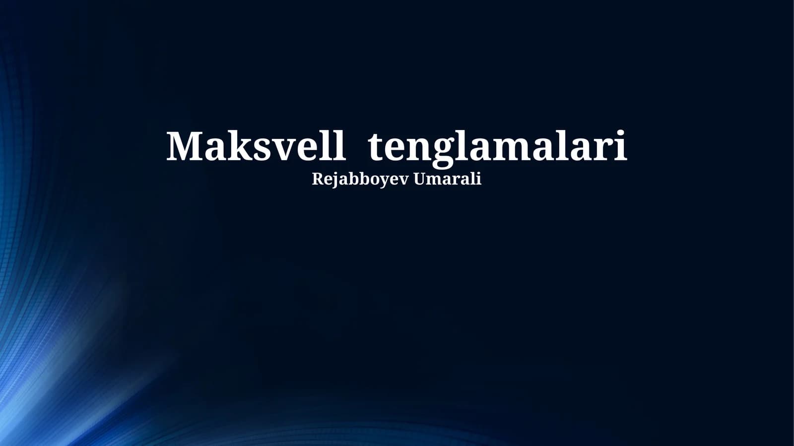 Maksvell tenglamalari