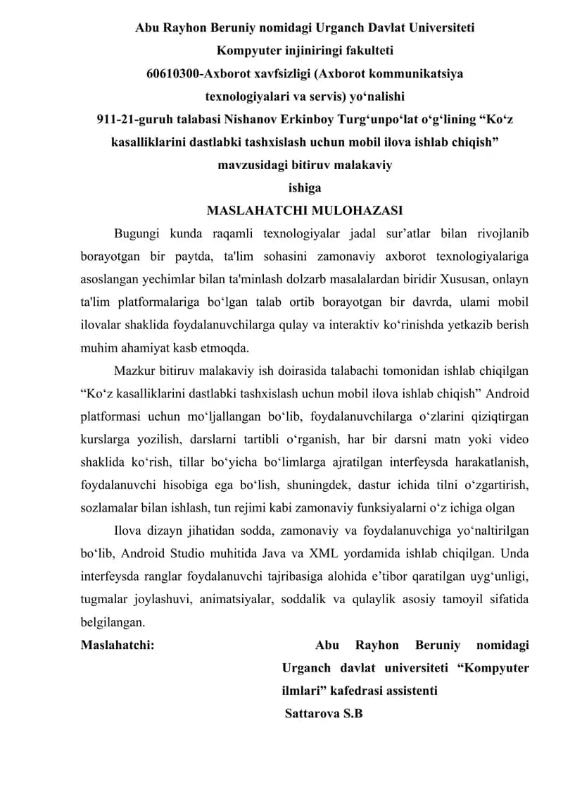 rahbar mulohazasi