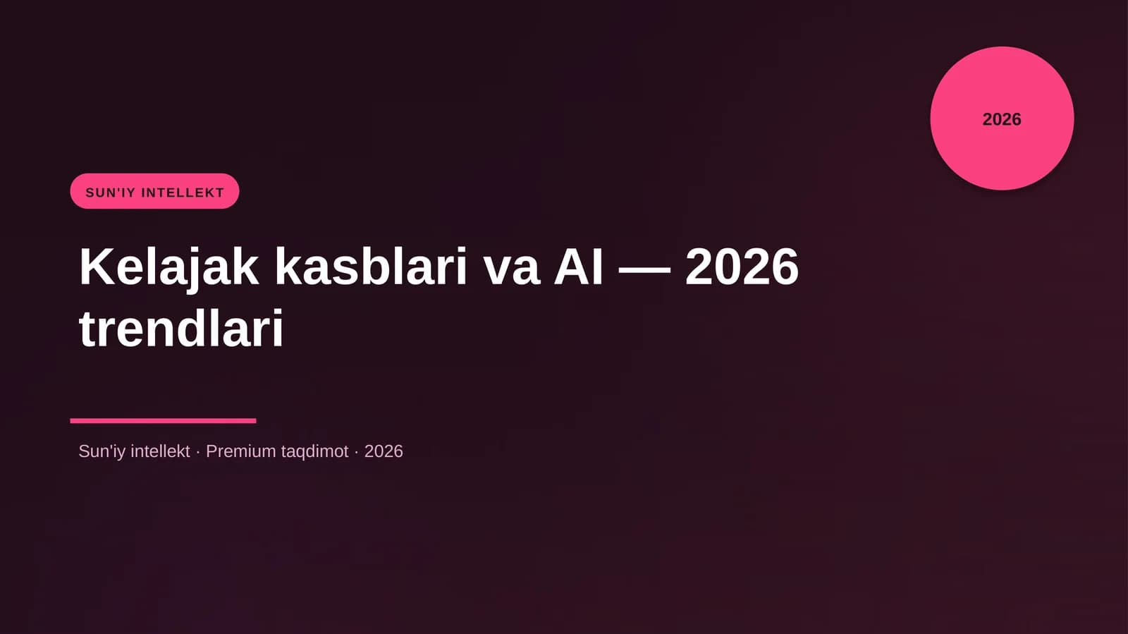 Kelajak kasblari va AI — 2026 trendlari