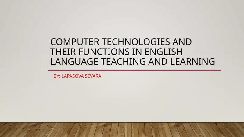 Computer technologies in English language teaching and learning