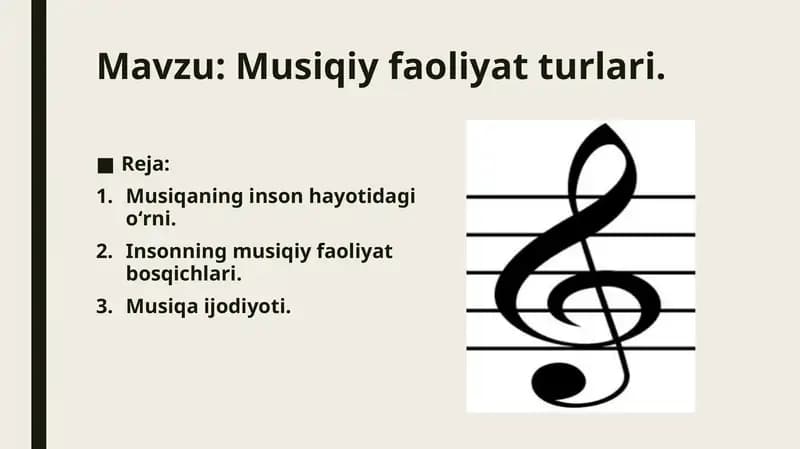 Musiqiy faoliyat turlari