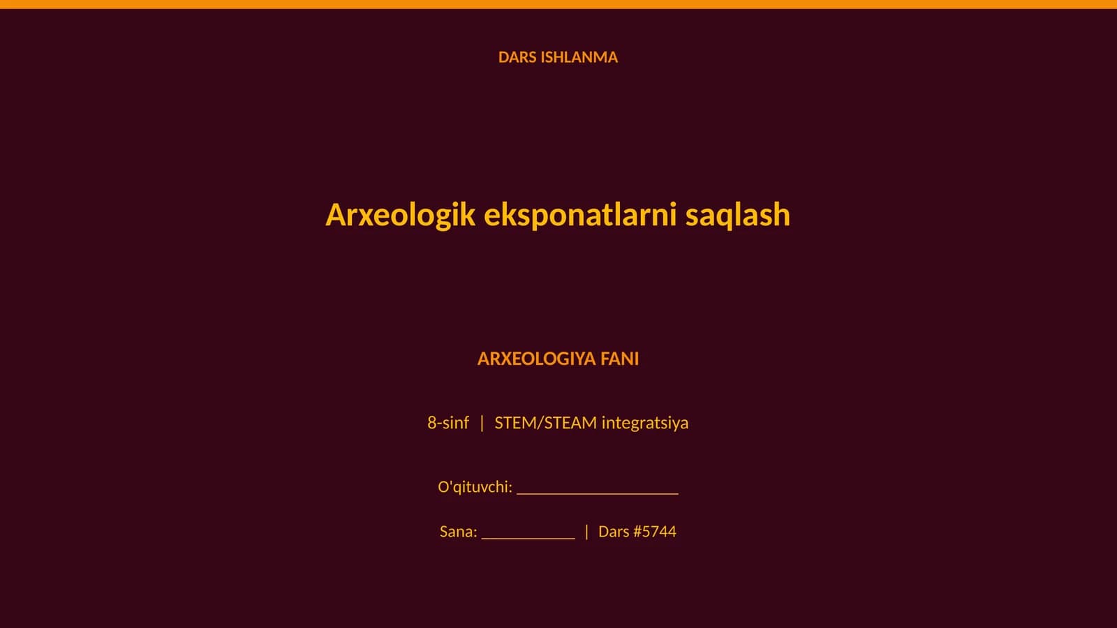 Arxeologik eksponatlarni saqlash