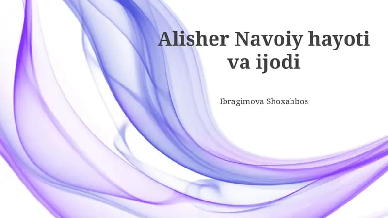 Navoiy hayoti va ijodi