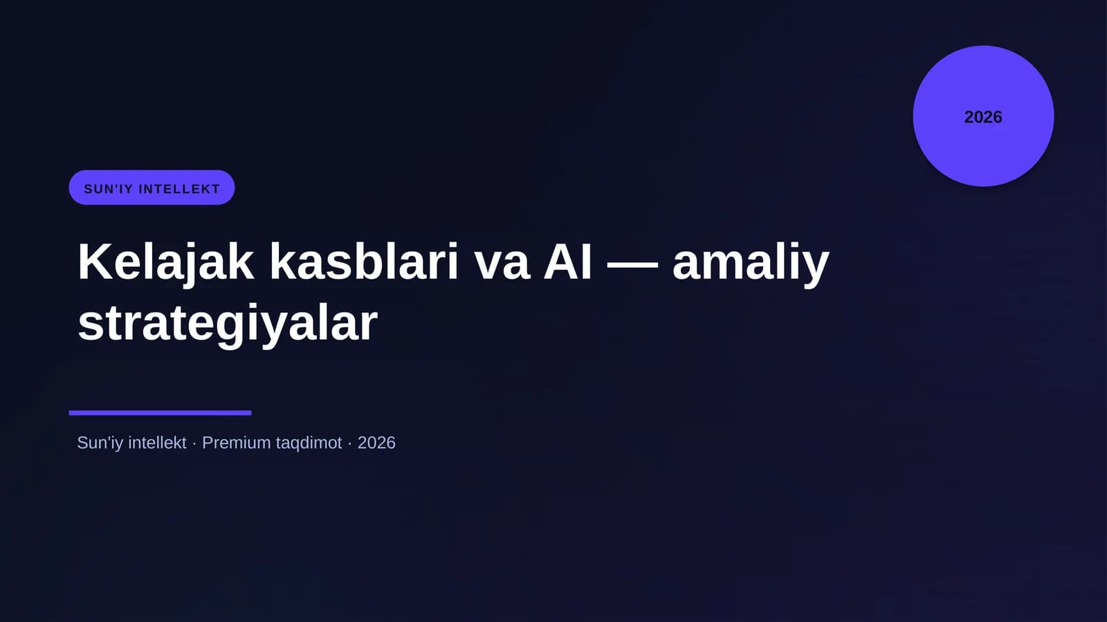 Kelajak kasblari va AI — amaliy strategiyalar