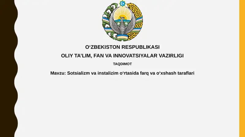 Sotsializm va installizm: Taqqoslash va o'xshashliklar