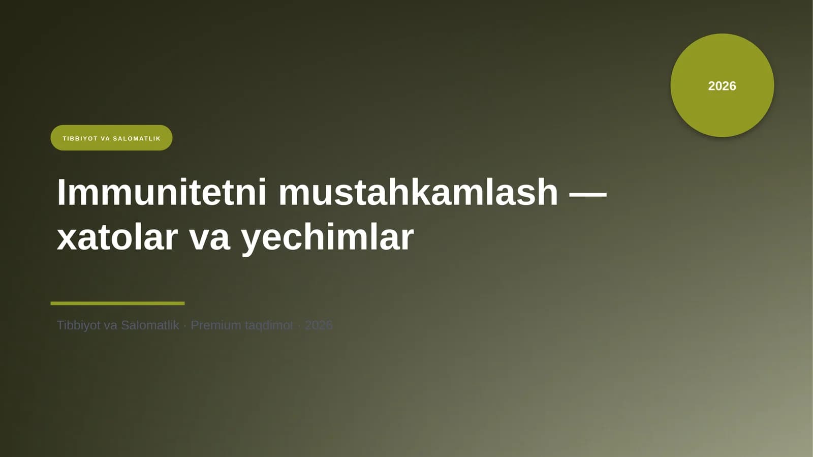 Immunitetni mustahkamlash — xatolar va yechimlar
