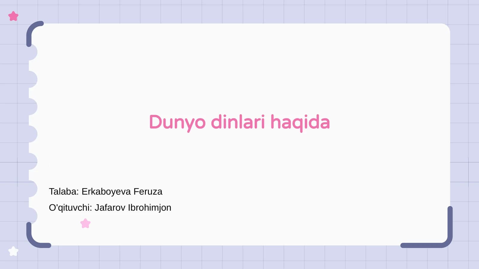 Dunyo dinlari haqida