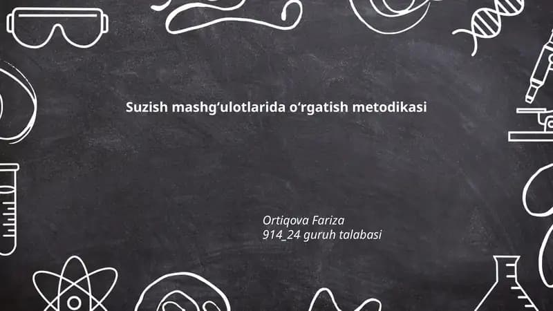 Suzish mashgʻulotlarida oʻrgatish metodikasi