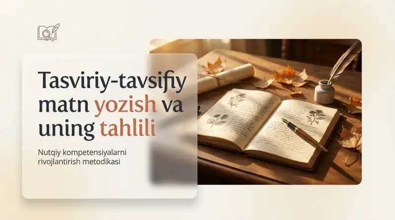Tasviriy-tavsifiy matn yozish va uning tahlili
