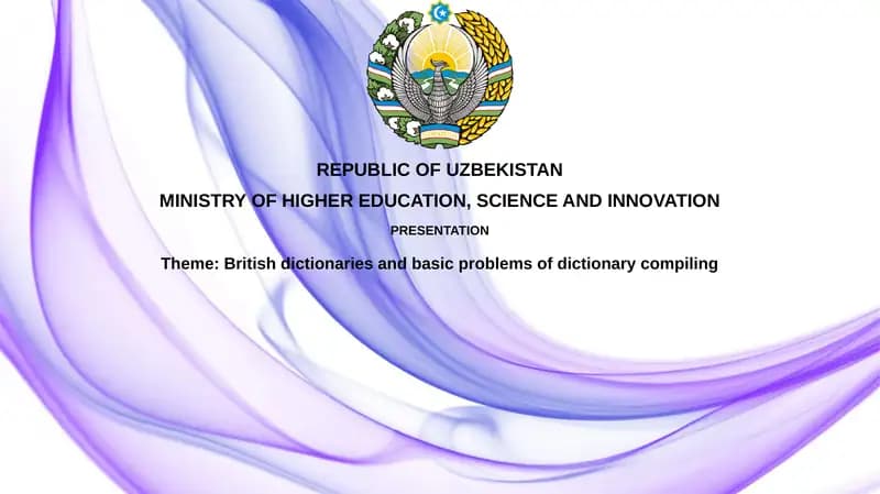 British dictionaries and basic problems of dictionary compiling